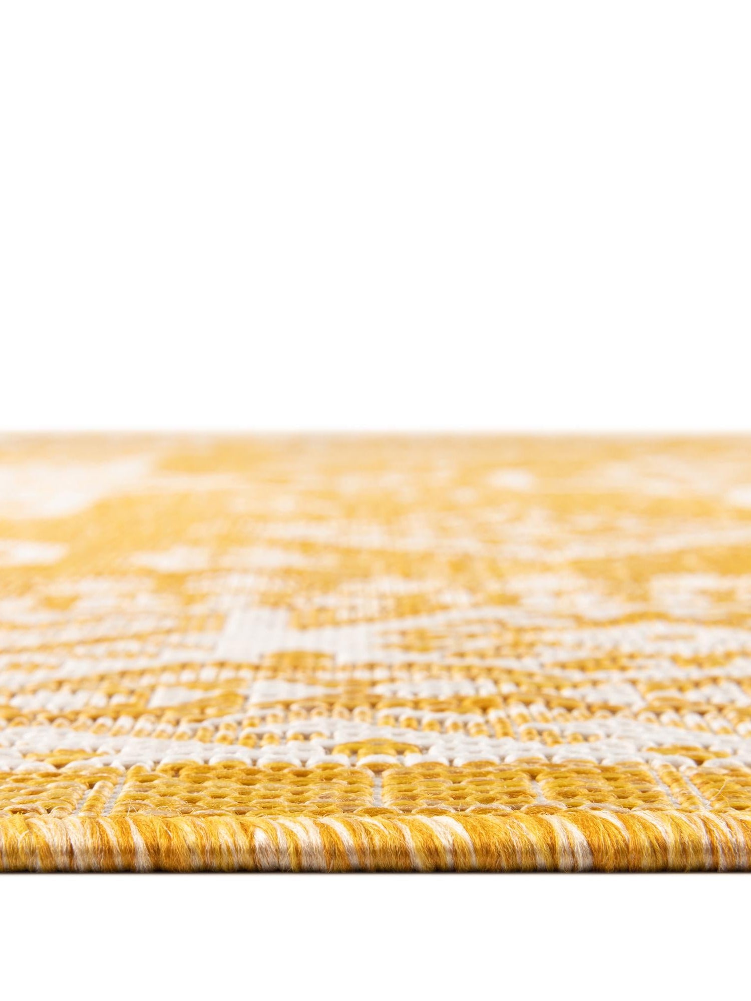 Yellow 7' 10 x 7' 10 Outdoor Aztec Round Area Rug Weather Resistant for Patio, Deck, Terrace, Balcony, Porch 100% Polypropylene Traditional Carpet Mat for Sale at Rug Engine