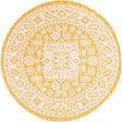 Yellow 3' 1 x 3' 1 Outdoor Aztec Round Area Rug Weather Resistant for Patio, Deck, Terrace, Balcony, Porch 100% Polypropylene Traditional Carpet Mat for Sale at Rug Engine