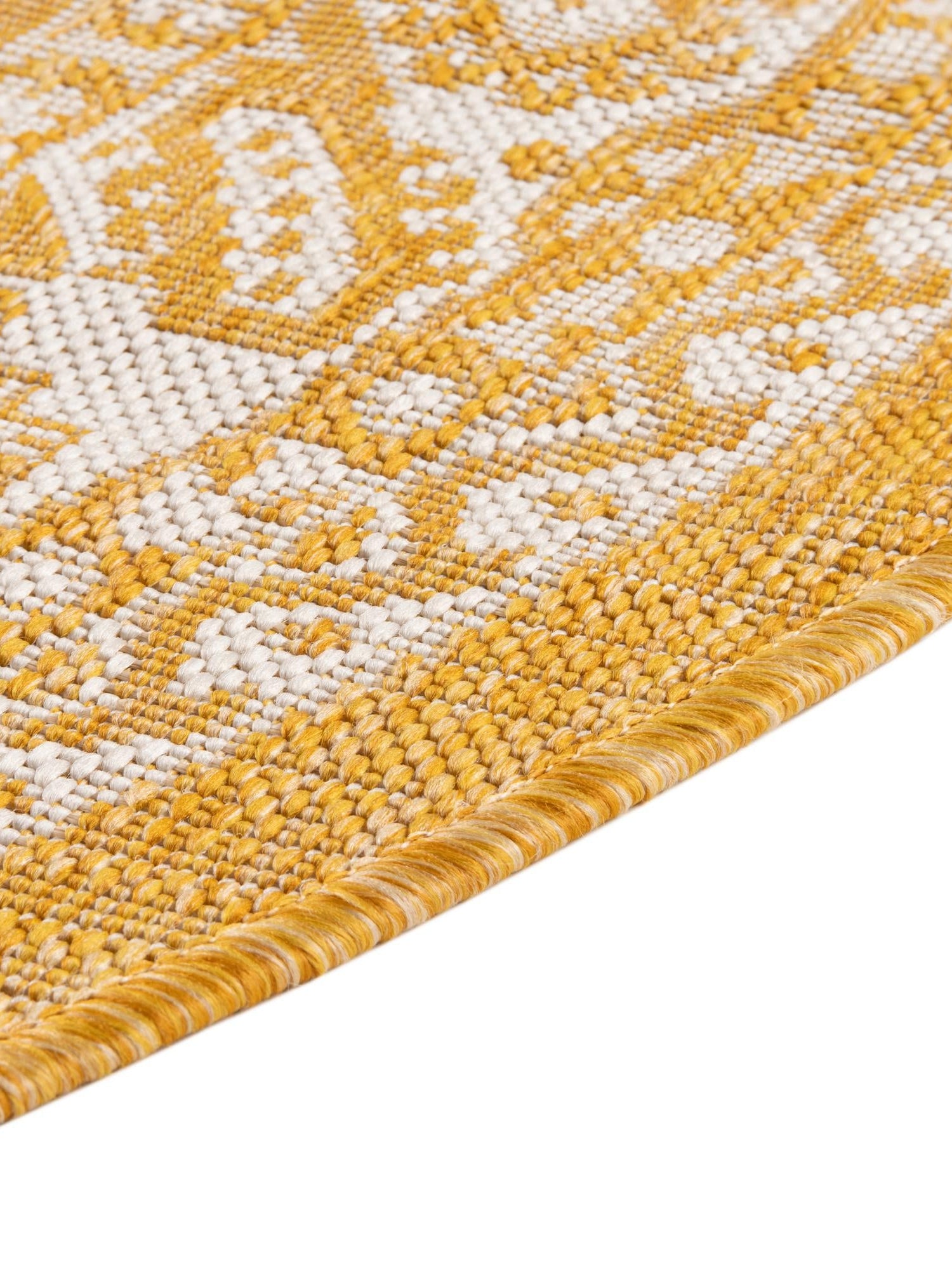 Yellow 7' 10 x 10' Outdoor Aztec Oval Area Rug Weather Resistant for Patio, Deck, Terrace, Balcony, Porch 100% Polypropylene Traditional Carpet Mat for Sale at Rug Engine