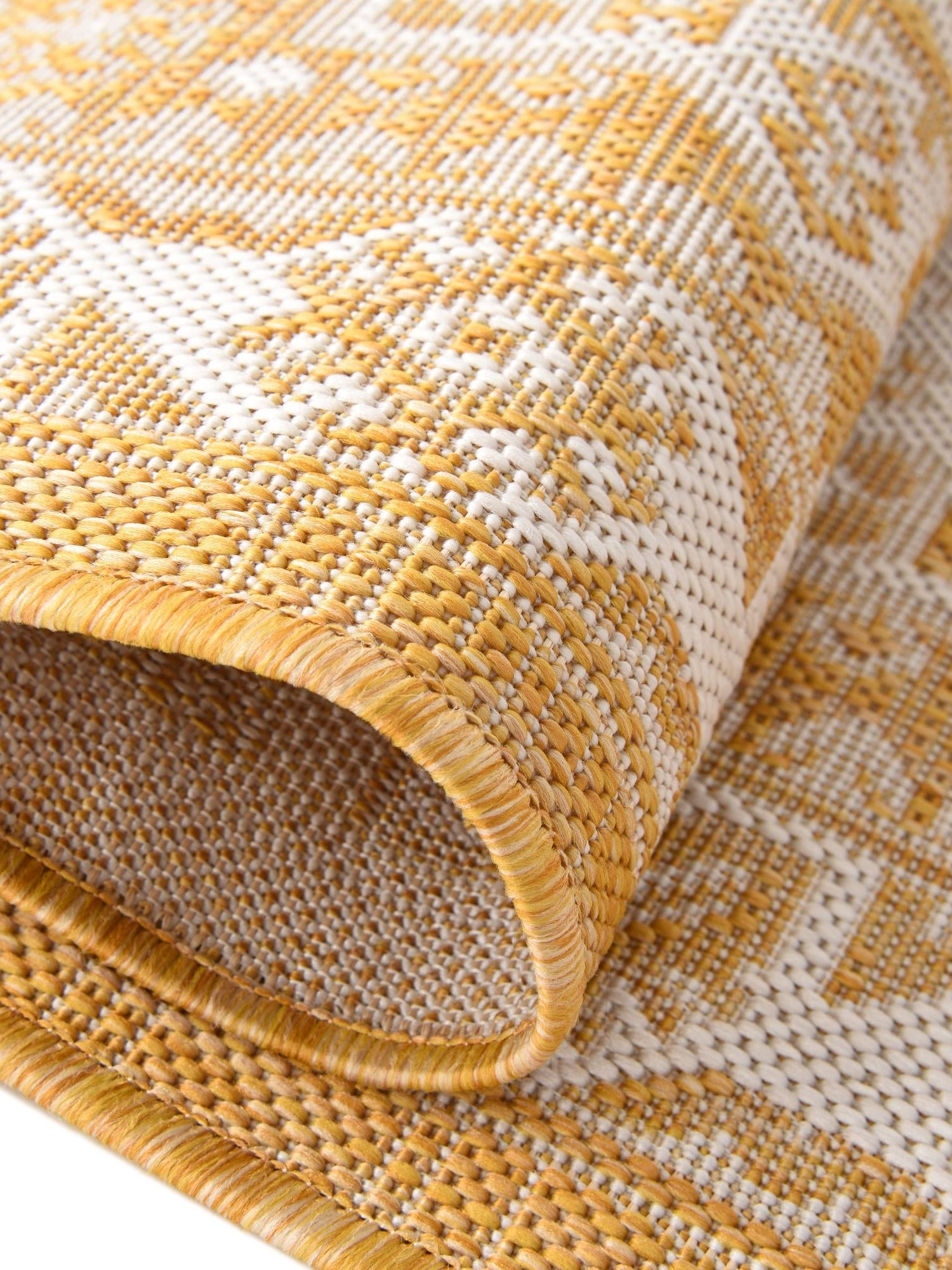 Yellow 5' 3 x 5' 3 Outdoor Aztec Octagon Area Rug Weather Resistant for Patio, Deck, Terrace, Balcony, Porch 100% Polypropylene Traditional Carpet Mat for Sale at Rug Engine
