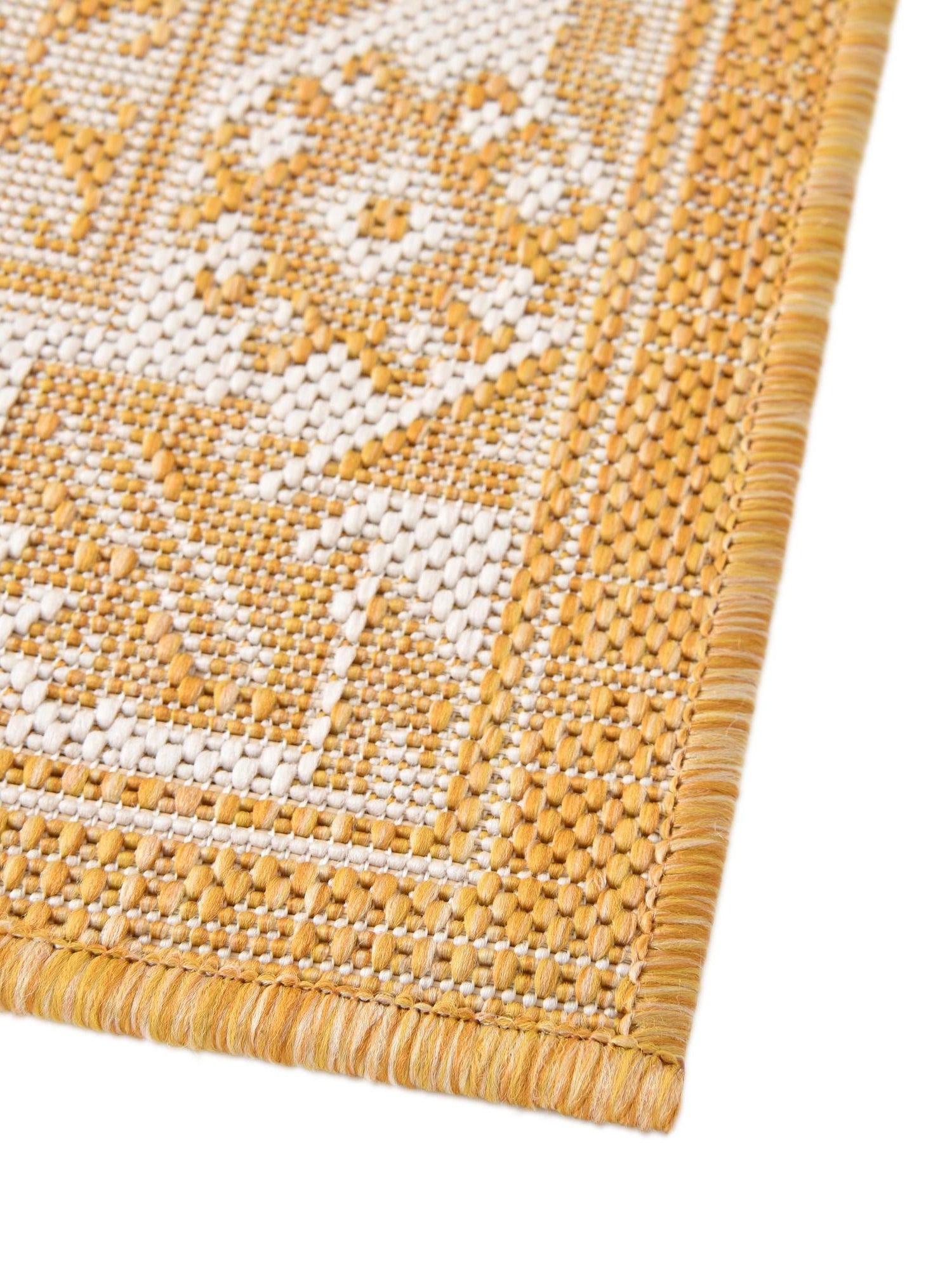 Yellow 5' 3 x 5' 3 Outdoor Aztec Octagon Area Rug Weather Resistant for Patio, Deck, Terrace, Balcony, Porch 100% Polypropylene Traditional Carpet Mat for Sale at Rug Engine