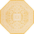 Yellow 5' 3 x 5' 3 Outdoor Aztec Octagon Area Rug Weather Resistant for Patio, Deck, Terrace, Balcony, Porch 100% Polypropylene Traditional Carpet Mat for Sale at Rug Engine