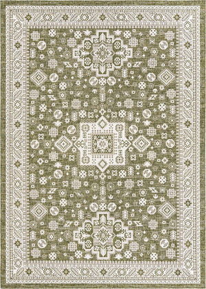 Green 10' x 14' 1 Outdoor Aztec Rectangle Area Rug Weather Resistant for Patio, Deck, Terrace, Balcony, Porch 100% Polypropylene Traditional Carpet Mat for Sale at Rug Engine