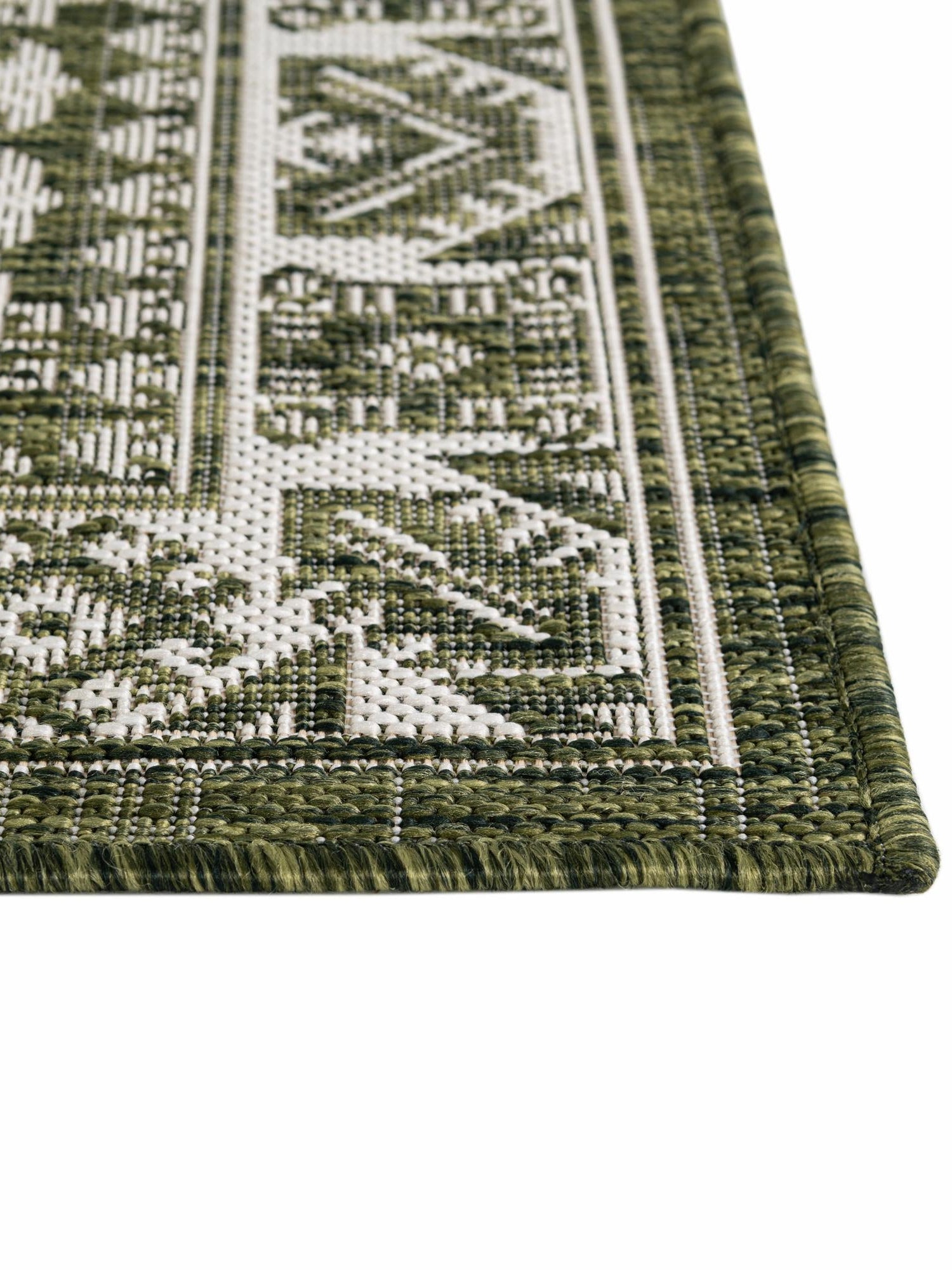 Green 9' x 12' Outdoor Aztec Rectangle Area Rug Weather Resistant for Patio, Deck, Terrace, Balcony, Porch 100% Polypropylene Traditional Carpet Mat for Sale at Rug Engine