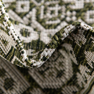 Green 3' 1 x 3' 1 Outdoor Aztec Round Rug