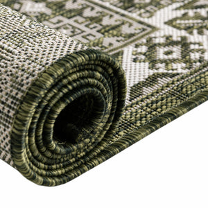 Green 13' 1 x 13' 1 Outdoor Aztec Square Area Rug Weather Resistant for Patio, Deck, Terrace, Balcony, Porch 100% Polypropylene Traditional Carpet Mat for Sale at Rug Engine