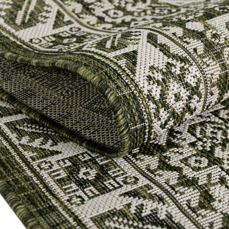 Green 7' 10 x 7' 10 Outdoor Aztec Octagon Area Rug Weather Resistant for Patio, Deck, Terrace, Balcony, Porch 100% Polypropylene Traditional Carpet Mat for Sale at Rug Engine