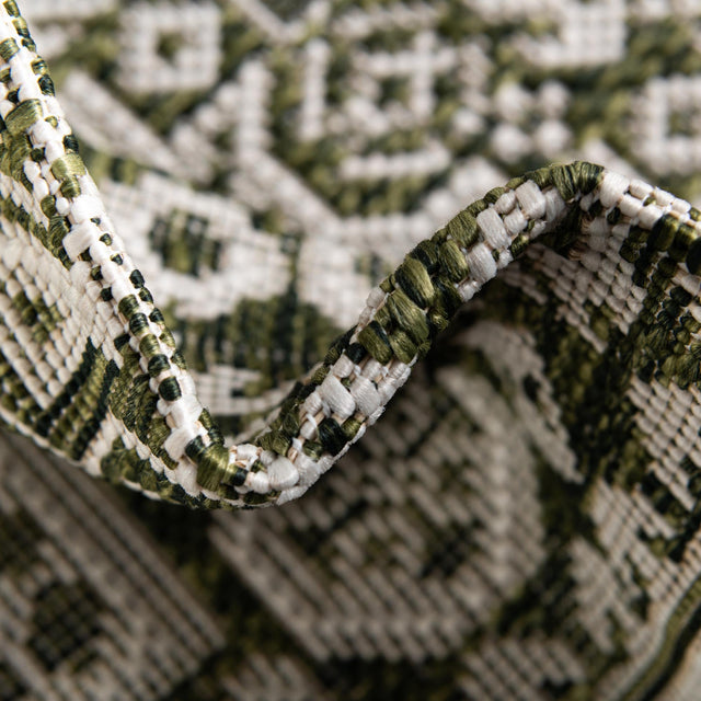 Green 7' 10 x 7' 10 Outdoor Aztec Octagon Area Rug Weather Resistant for Patio, Deck, Terrace, Balcony, Porch 100% Polypropylene Traditional Carpet Mat for Sale at Rug Engine
