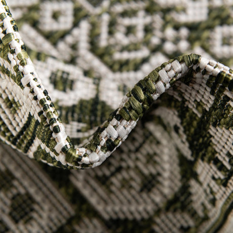 Green 5' 3 x 5' 3 Outdoor Aztec Octagon Area Rug Weather Resistant for Patio, Deck, Terrace, Balcony, Porch 100% Polypropylene Traditional Carpet Mat for Sale at Rug Engine
