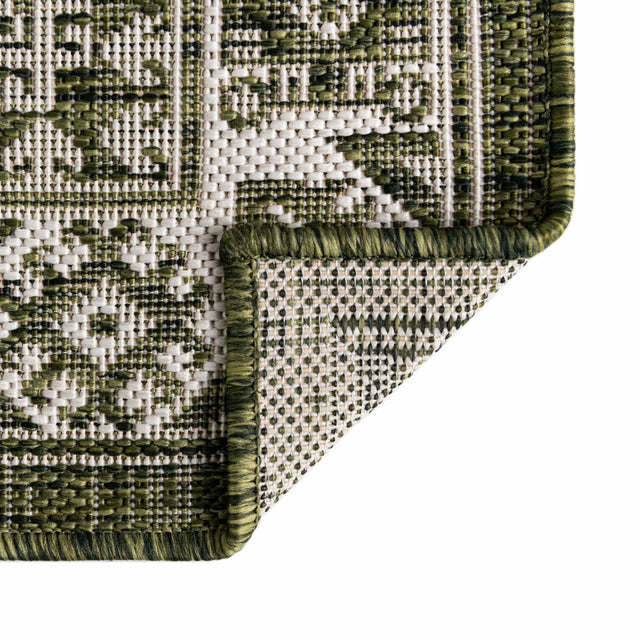 Green 5' 3 x 5' 3 Outdoor Aztec Octagon Area Rug Weather Resistant for Patio, Deck, Terrace, Balcony, Porch 100% Polypropylene Traditional Carpet Mat for Sale at Rug Engine