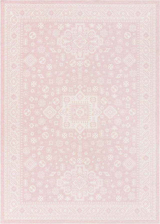 Pink 10' x 14' 1 Outdoor Aztec Rectangle Area Rug Weather Resistant for Patio, Deck, Terrace, Balcony, Porch 100% Polypropylene Traditional Carpet Mat for Sale at Rug Engine