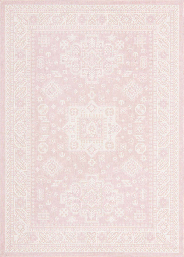 Pink 7' 1 x 10' Outdoor Aztec Rectangle Area Rug Weather Resistant for Patio, Deck, Terrace, Balcony, Porch 100% Polypropylene Traditional Carpet Mat for Sale at Rug Engine
