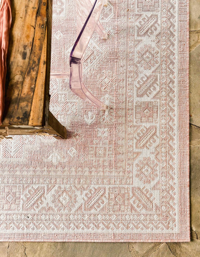 Pink 6' 1 x 9' Outdoor Aztec Rectangle Area Rug Weather Resistant for Patio, Deck, Terrace, Balcony, Porch 100% Polypropylene Traditional Carpet Mat for Sale at Rug Engine