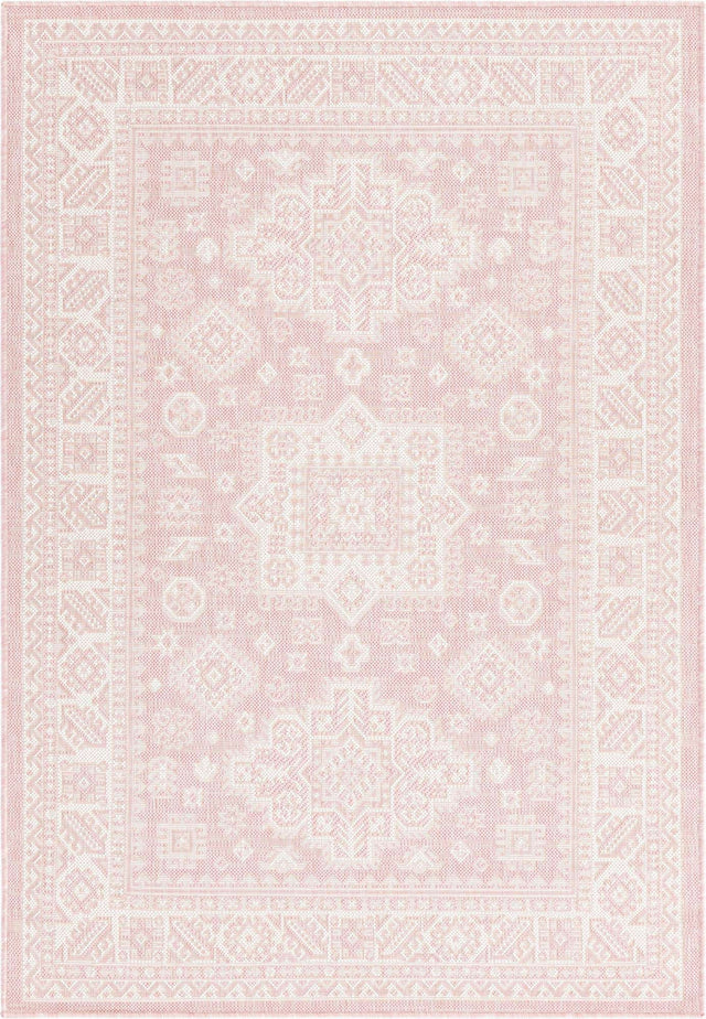 Pink 4' 1 x 6' 1 Outdoor Aztec Rectangle Area Rug Weather Resistant for Patio, Deck, Terrace, Balcony, Porch 100% Polypropylene Traditional Carpet Mat for Sale at Rug Engine