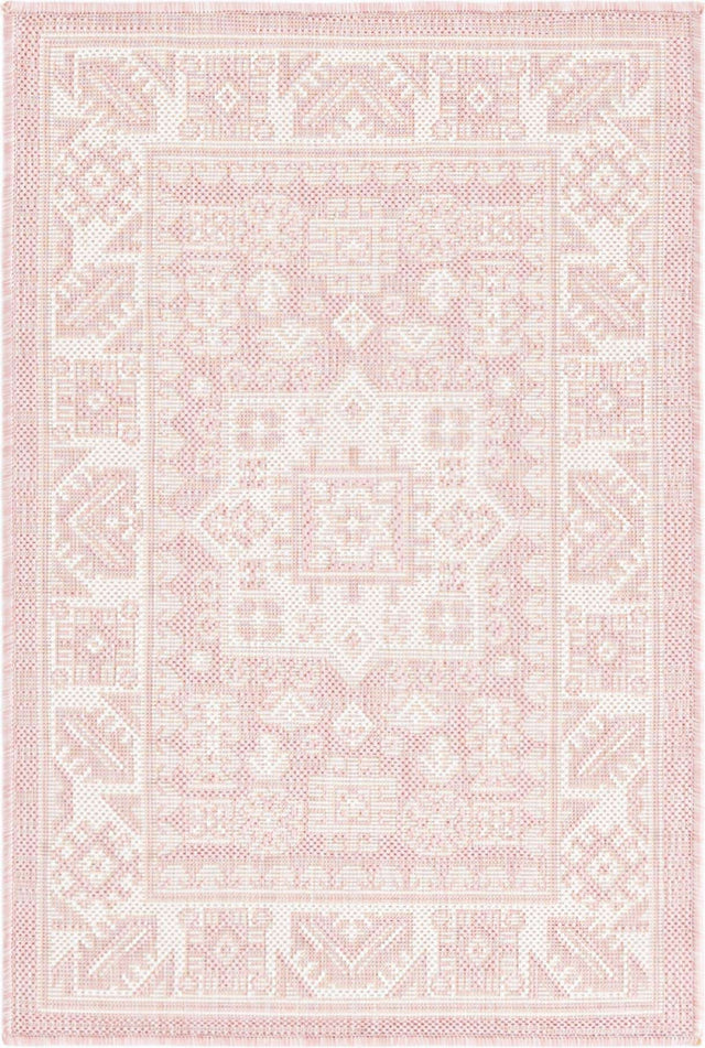Pink 2' x 3' 1 Outdoor Aztec Rectangle Area Rug Weather Resistant for Patio, Deck, Terrace, Balcony, Porch 100% Polypropylene Traditional Carpet Mat for Sale at Rug Engine