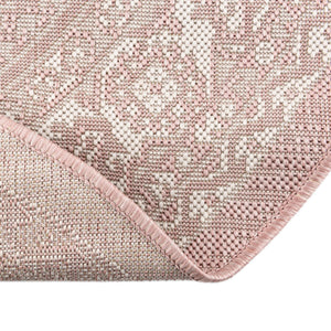 Pink 3' 1 x 3' 1 Outdoor Aztec Round Area Rug Weather Resistant for Patio, Deck, Terrace, Balcony, Porch 100% Polypropylene Traditional Carpet Mat for Sale at Rug Engine