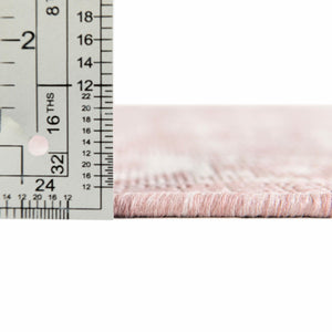 Pink 8' x 8' Outdoor Aztec Square Rug