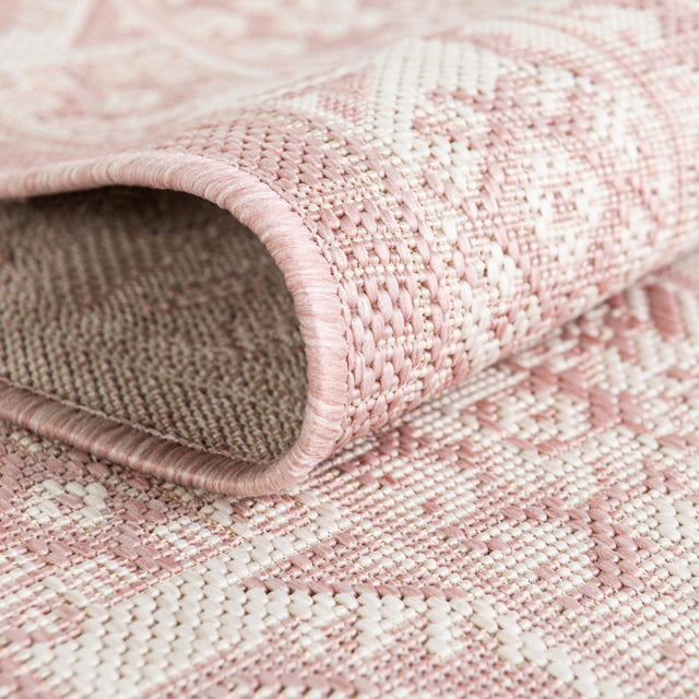 Pink 8' x 8' Outdoor Aztec Square Rug