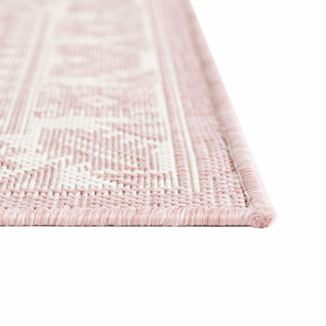 Pink 8' x 8' Outdoor Aztec Square Rug