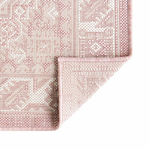 Pink 8' x 8' Outdoor Aztec Square Rug