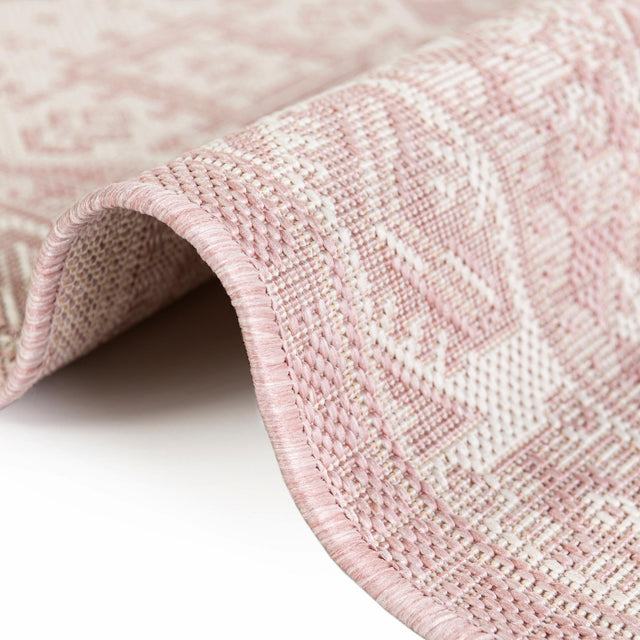 Pink 8' x 8' Outdoor Aztec Square Rug