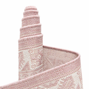 Pink 8' x 8' Outdoor Aztec Square Rug