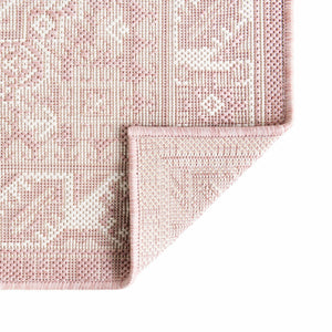 Pink 5' 3 x 5' 3 Outdoor Aztec Octagon Area Rug Weather Resistant for Patio, Deck, Terrace, Balcony, Porch 100% Polypropylene Traditional Carpet Mat for Sale at Rug Engine
