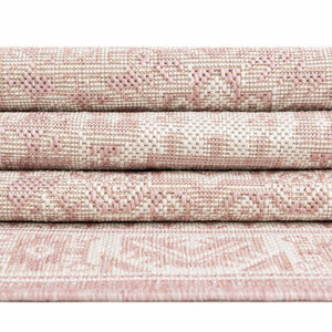 Pink 5' 3 x 5' 3 Outdoor Aztec Octagon Area Rug Weather Resistant for Patio, Deck, Terrace, Balcony, Porch 100% Polypropylene Traditional Carpet Mat for Sale at Rug Engine