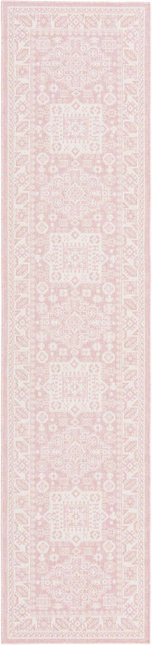 Pink 2' 7 x 12' Outdoor Aztec Runner Area Rug Weather Resistant for Patio, Deck, Terrace, Balcony, Porch 100% Polypropylene Traditional Carpet Mat for Sale at Rug Engine