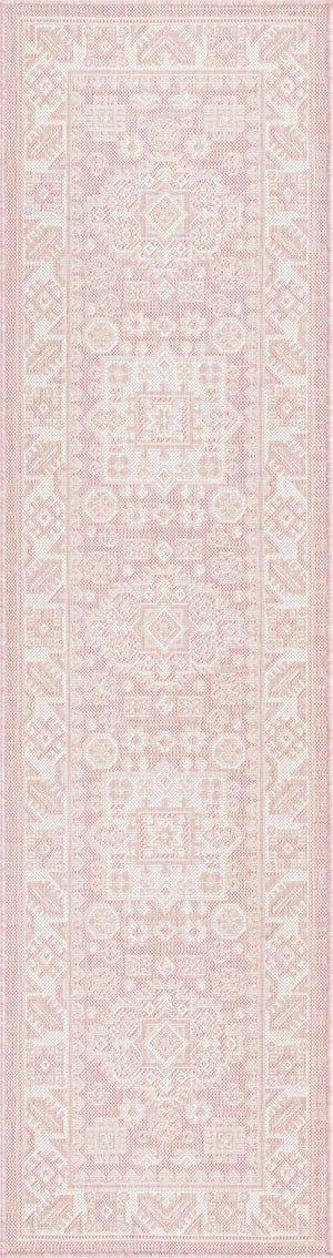 Pink 2' x 8' Outdoor Aztec Runner Area Rug Weather Resistant for Patio, Deck, Terrace, Balcony, Porch 100% Polypropylene Traditional Carpet Mat for Sale at Rug Engine