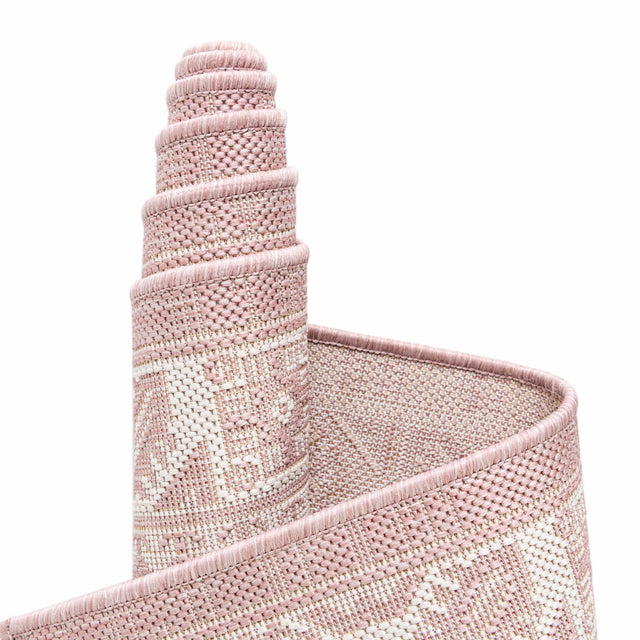 Pink 2' x 8' Outdoor Aztec Runner Area Rug Weather Resistant for Patio, Deck, Terrace, Balcony, Porch 100% Polypropylene Traditional Carpet Mat for Sale at Rug Engine