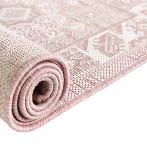 Pink 2' x 8' Outdoor Aztec Runner Area Rug Weather Resistant for Patio, Deck, Terrace, Balcony, Porch 100% Polypropylene Traditional Carpet Mat for Sale at Rug Engine