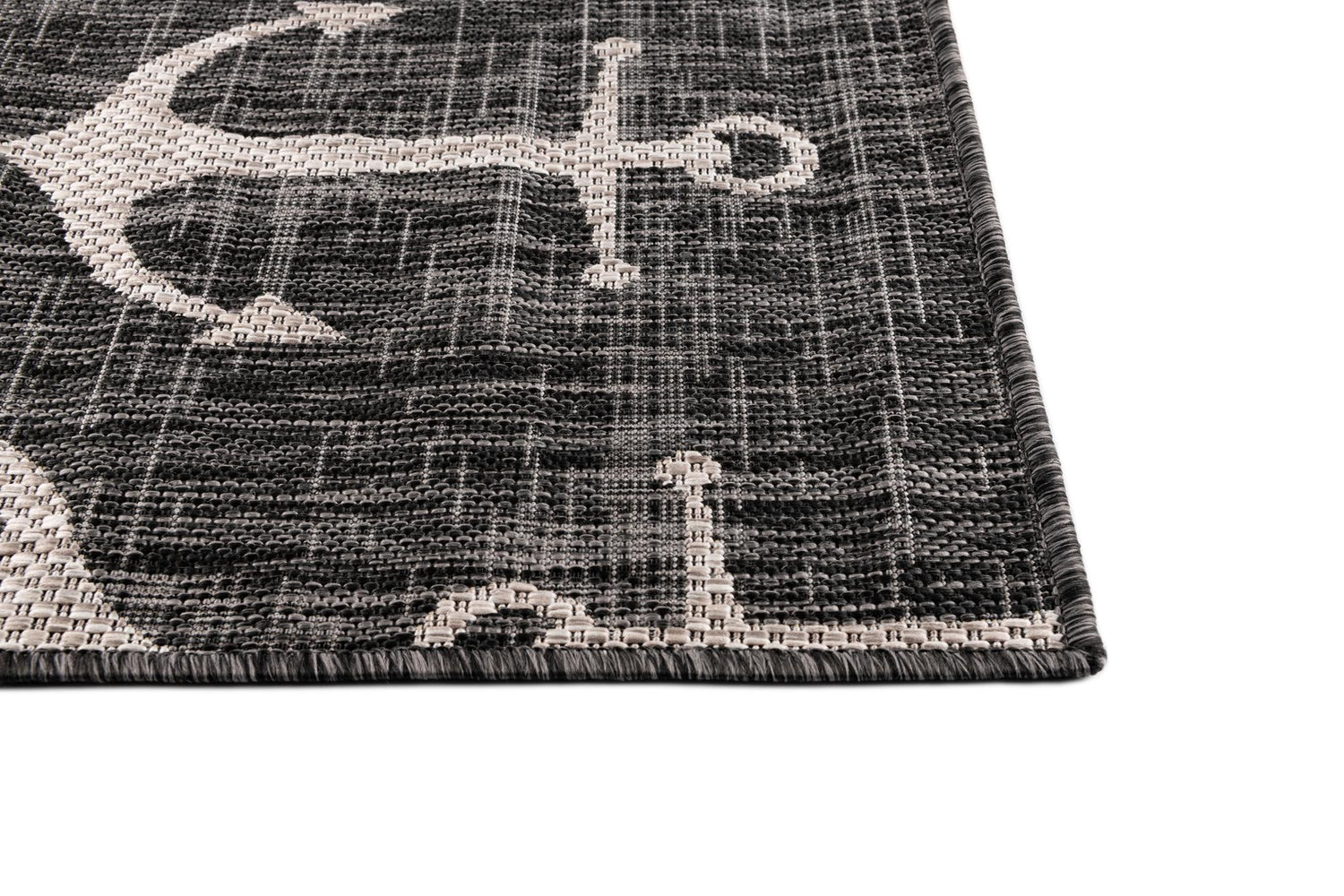 Charcoal 10' x 13' 1 Outdoor Coastal Rectangle Area Rug Weather Resistant for Patio, Deck, Terrace, Balcony, Porch 100% Polypropylene Coastal Decor Carpet for Sale at Rug Engine
