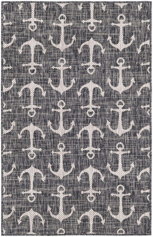 Charcoal 3' 1 x 5' 3 Outdoor Coastal Rectangle Rug