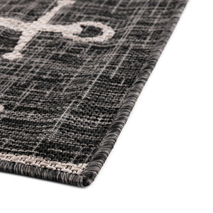 Charcoal 7' 10 x 7' 10 Outdoor Coastal Octagon Area Rug Weather Resistant for Patio, Deck, Terrace, Balcony, Porch 100% Polypropylene Coastal Decor Carpet for Sale at Rug Engine