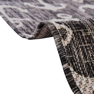Charcoal 5' 3 x 5' 3 Outdoor Coastal Octagon Area Rug Weather Resistant for Patio, Deck, Terrace, Balcony, Porch 100% Polypropylene Coastal Decor Carpet for Sale at Rug Engine