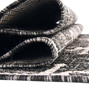 Charcoal 5' 3 x 5' 3 Outdoor Coastal Octagon Area Rug Weather Resistant for Patio, Deck, Terrace, Balcony, Porch 100% Polypropylene Coastal Decor Carpet for Sale at Rug Engine