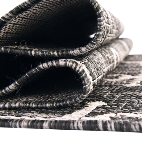 Charcoal 5' 3 x 5' 3 Outdoor Coastal Octagon Area Rug Weather Resistant for Patio, Deck, Terrace, Balcony, Porch 100% Polypropylene Coastal Decor Carpet for Sale at Rug Engine