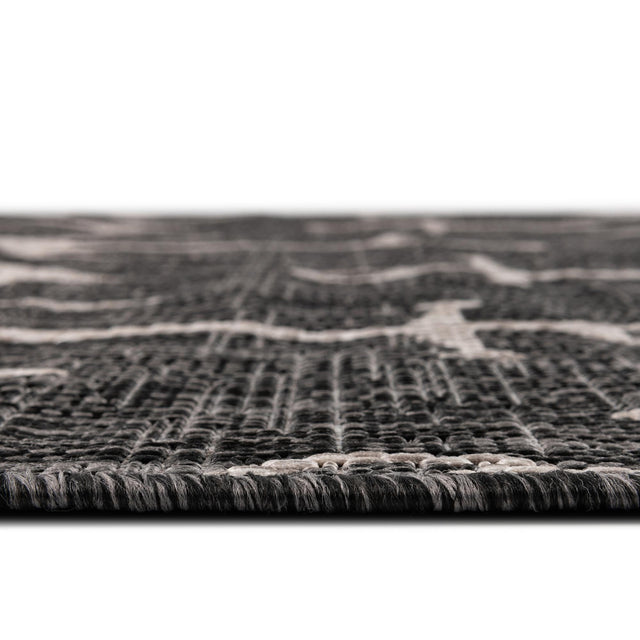 Charcoal 2' x 6' 1 Outdoor Coastal Runner Rug