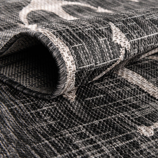 Charcoal 2' x 6' 1 Outdoor Coastal Runner Rug