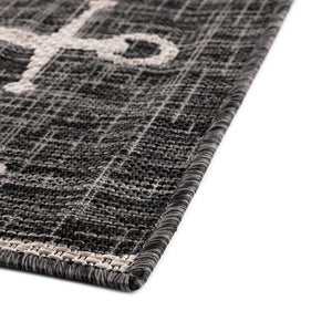 Charcoal 2' x 6' 1 Outdoor Coastal Runner Rug