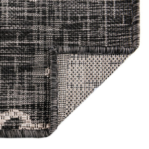 Charcoal 2' x 6' 1 Outdoor Coastal Runner Rug