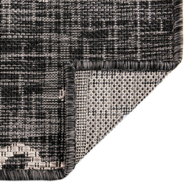 Charcoal 2' x 6' 1 Outdoor Coastal Runner Rug