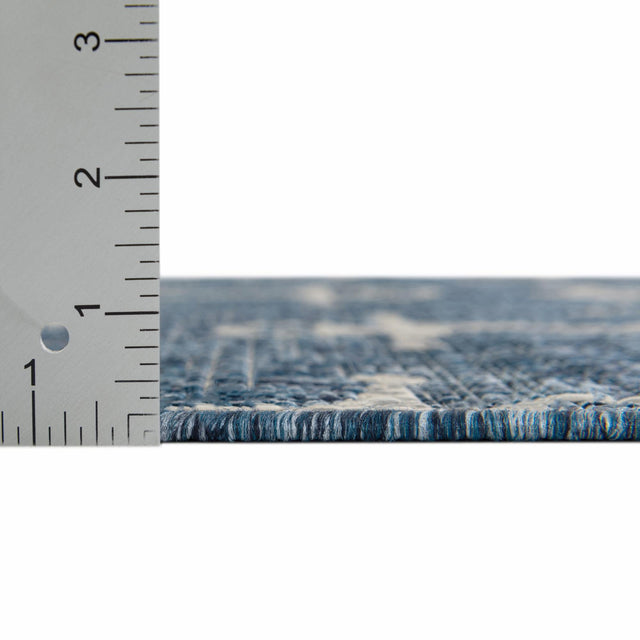 Blue 7' 1 x 10' Outdoor Coastal Rectangle Rug