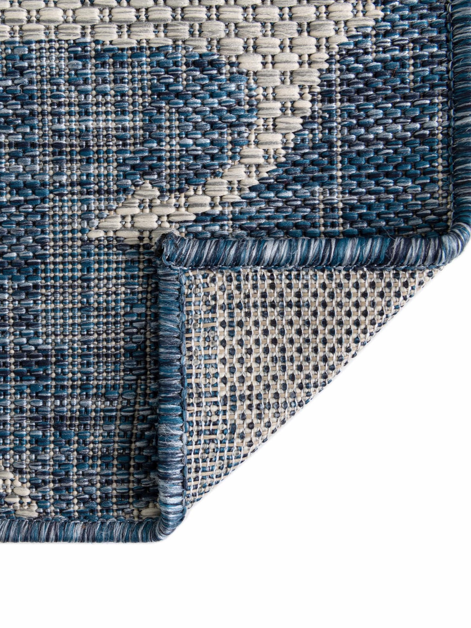 Blue 5' 3 x 7' 1 Outdoor Coastal Rectangle Area Rug Weather Resistant for Patio, Deck, Terrace, Balcony, Porch 100% Polypropylene Coastal Decor Carpet for Sale at Rug Engine