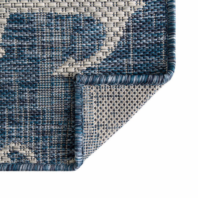Blue 5' 3 x 7' 1 Outdoor Coastal Rectangle Area Rug Weather Resistant for Patio, Deck, Terrace, Balcony, Porch 100% Polypropylene Coastal Decor Carpet for Sale at Rug Engine