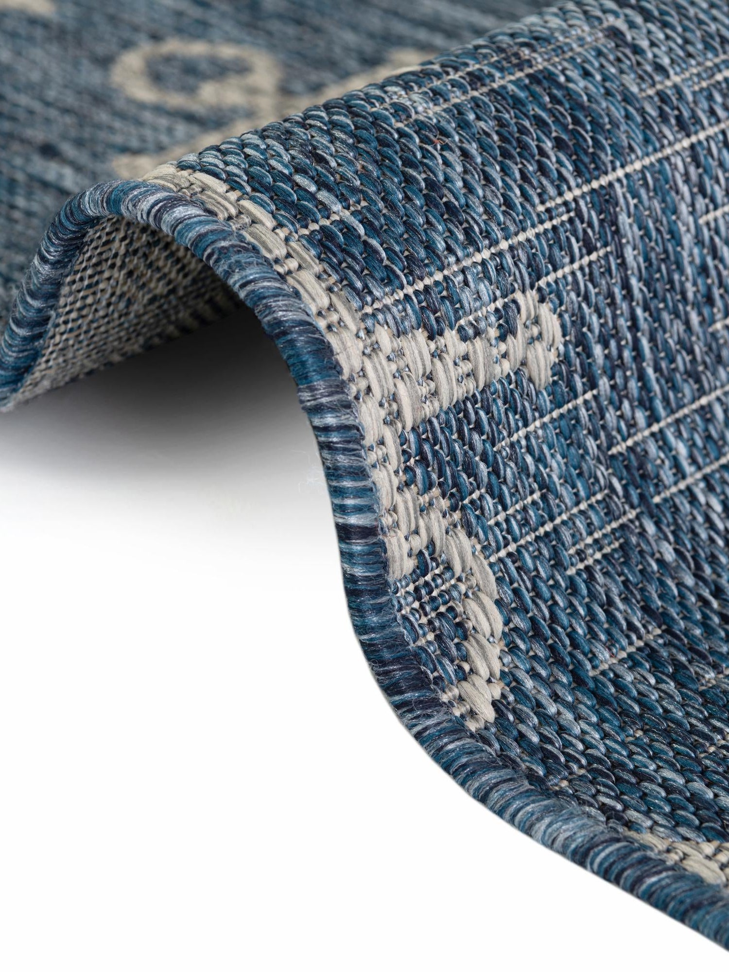 Blue 9' x 12' Outdoor Coastal Rectangle Area Rug Weather Resistant for Patio, Deck, Terrace, Balcony, Porch 100% Polypropylene Coastal Decor Carpet for Sale at Rug Engine