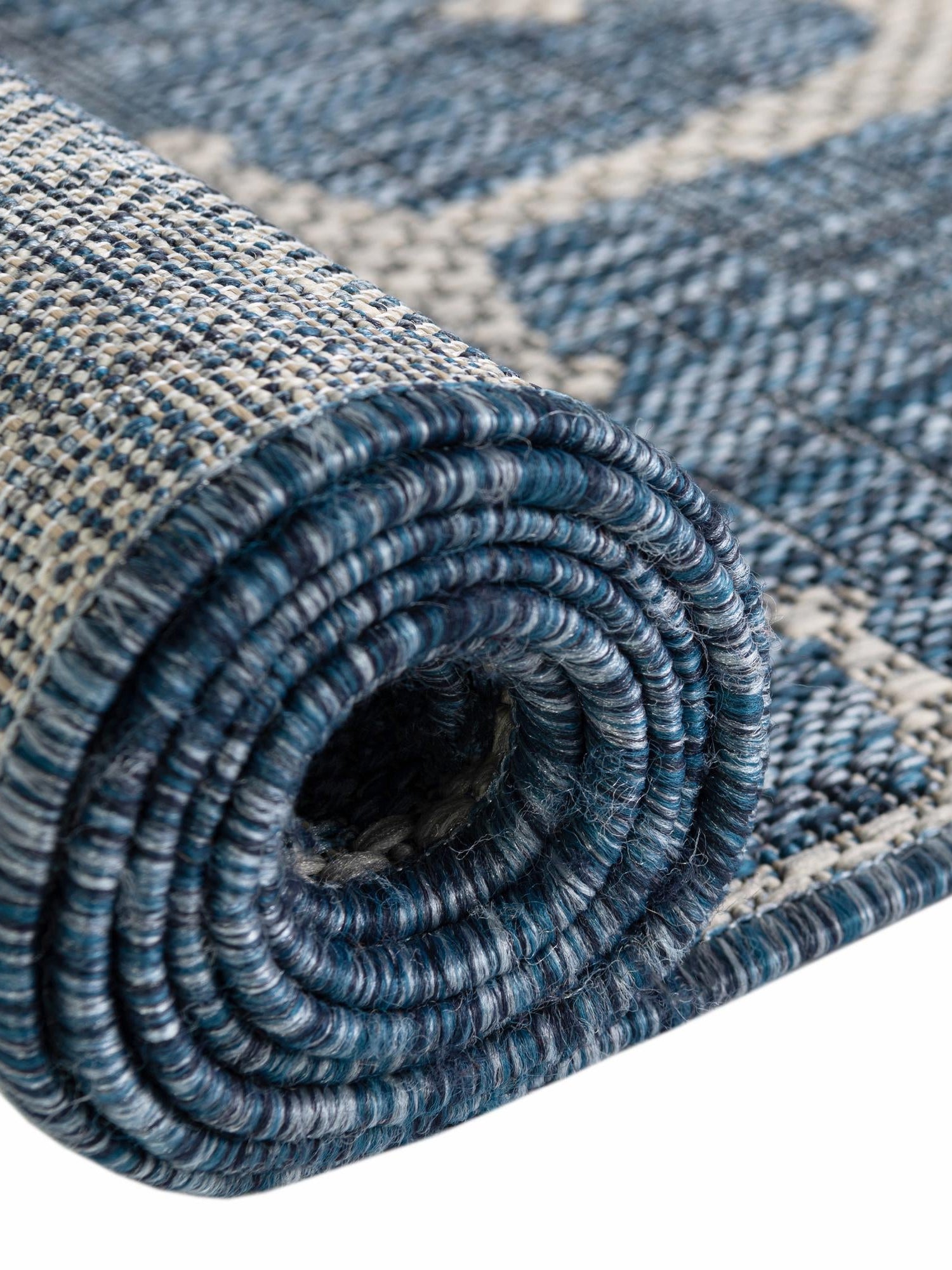 Blue 13' 1 x 13' 1 Outdoor Coastal Round Area Rug Weather Resistant for Patio, Deck, Terrace, Balcony, Porch 100% Polypropylene Coastal Decor Carpet for Sale at Rug Engine