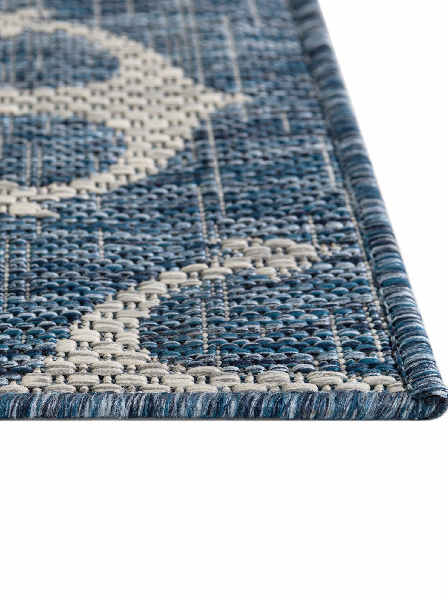 Blue 5' 3 x 5' 3 Outdoor Coastal Square Area Rug Weather Resistant for Patio, Deck, Terrace, Balcony, Porch 100% Polypropylene Coastal Decor Carpet for Sale at Rug Engine