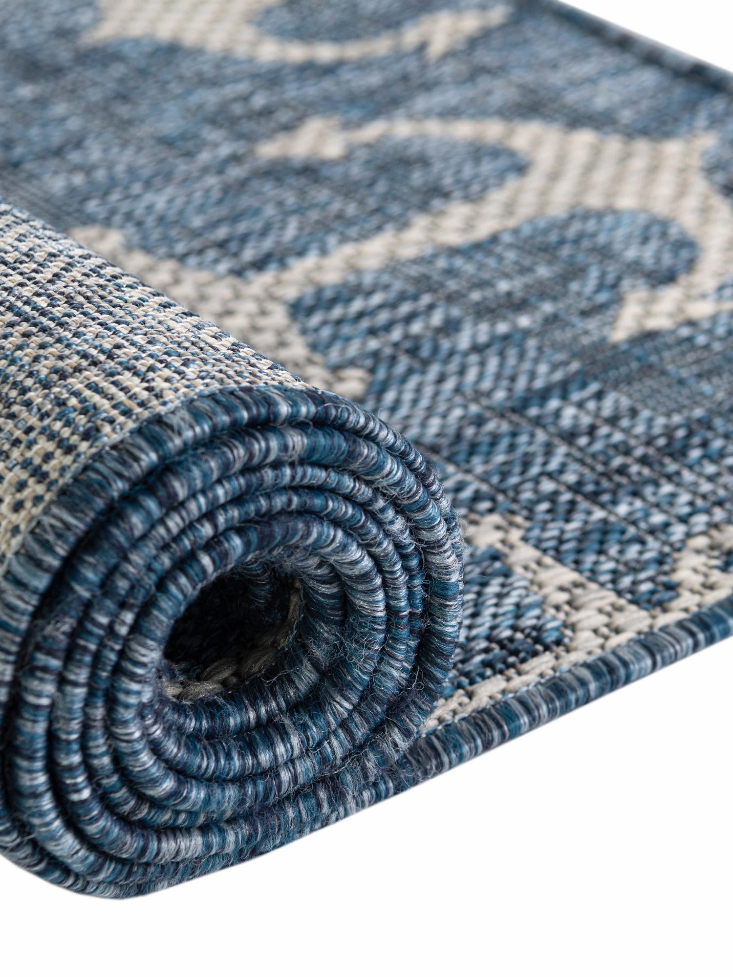 Blue 2' x 6' 1 Outdoor Coastal Runner Area Rug Weather Resistant for Patio, Deck, Terrace, Balcony, Porch 100% Polypropylene Coastal Decor Carpet for Sale at Rug Engine